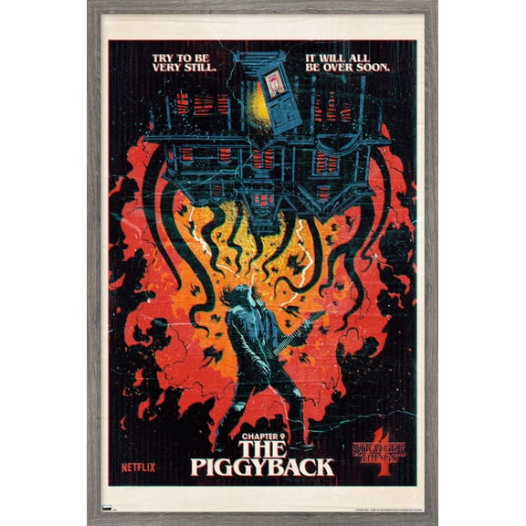 Netflix Stranger Things: Season 4 - The Piggyback Wall Poster, 22.375" x 34" Framed