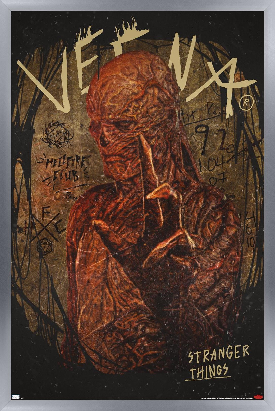 Netflix Stranger Things: Season 4 - Vecna Wall Poster, 14.725" x 22.375" Framed