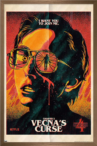 Netflix Stranger Things: Season 4 - Vecna's Curse Wall Poster, 14.725" x 22.375" Framed