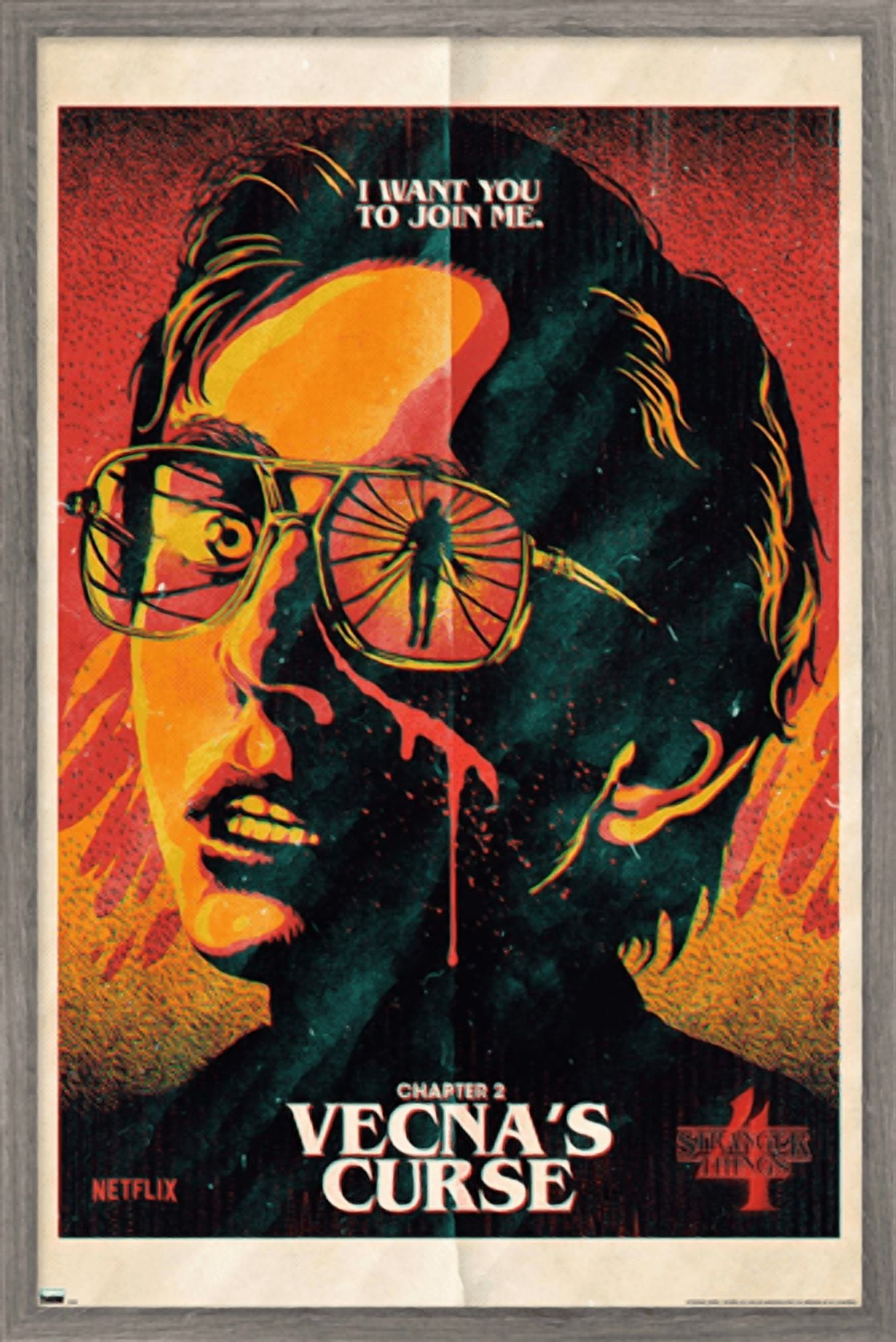 Netflix Stranger Things: Season 4 - Vecna's Curse Wall Poster, 14.725" x 22.375" Framed