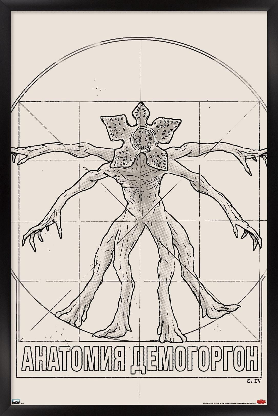 Netflix Stranger Things: Season 4 - Vitruvian Demogorgon Wall Poster, 14.725" x 22.375" Framed