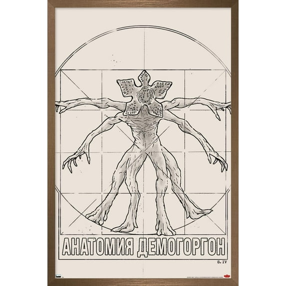 Netflix Stranger Things: Season 4 - Vitruvian Demogorgon Wall Poster, 14.725" x 22.375" Framed
