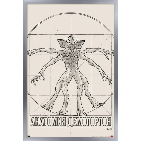 Netflix Stranger Things: Season 4 - Vitruvian Demogorgon Wall Poster, 14.725" x 22.375" Framed