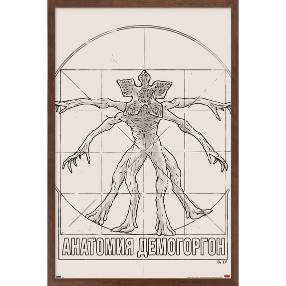 Netflix Stranger Things: Season 4 - Vitruvian Demogorgon Wall Poster, 22.375" x 34" Framed