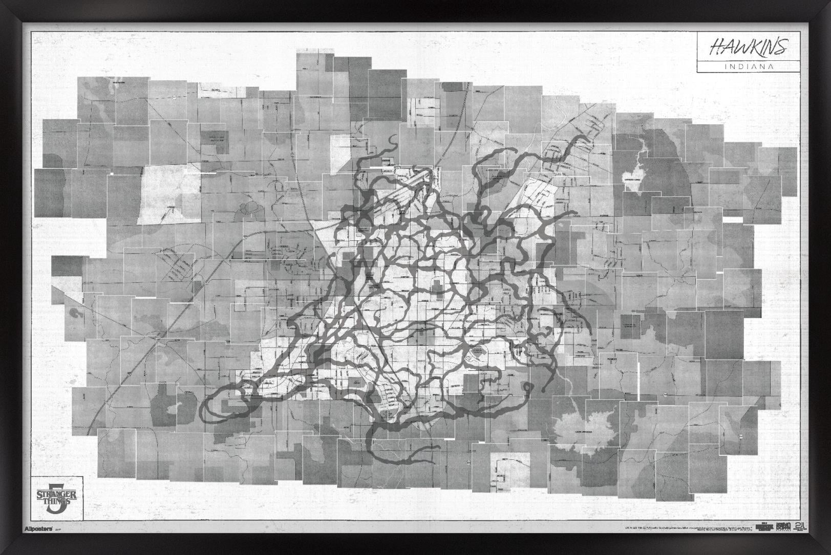 Netflix Stranger Things: Season 5 (2025) - Hawkins Map Wall Poster, 14. ...