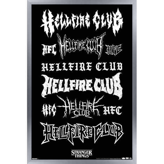 Netflix Stranger Things: Season 5 (2025) - Hellfire Logos Wall Poster, 14.725" x 22.375" Framed