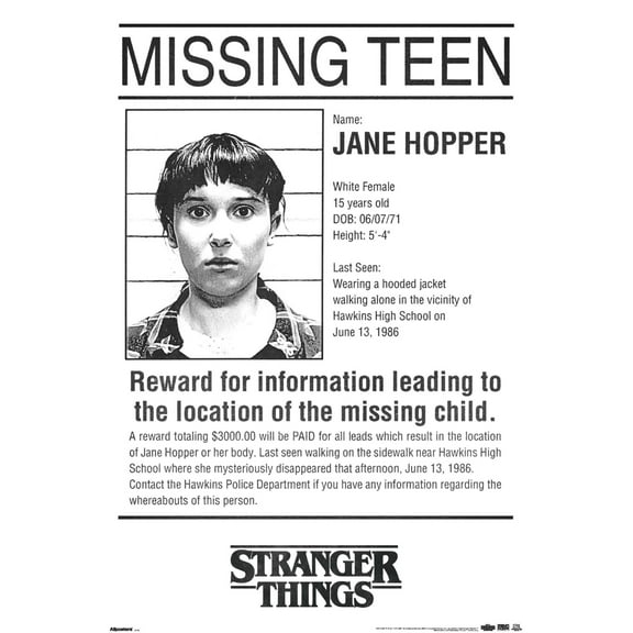 Netflix Stranger Things: Season 5 - Missing Teen One Sheet Wall Poster, 22.375" x 34"