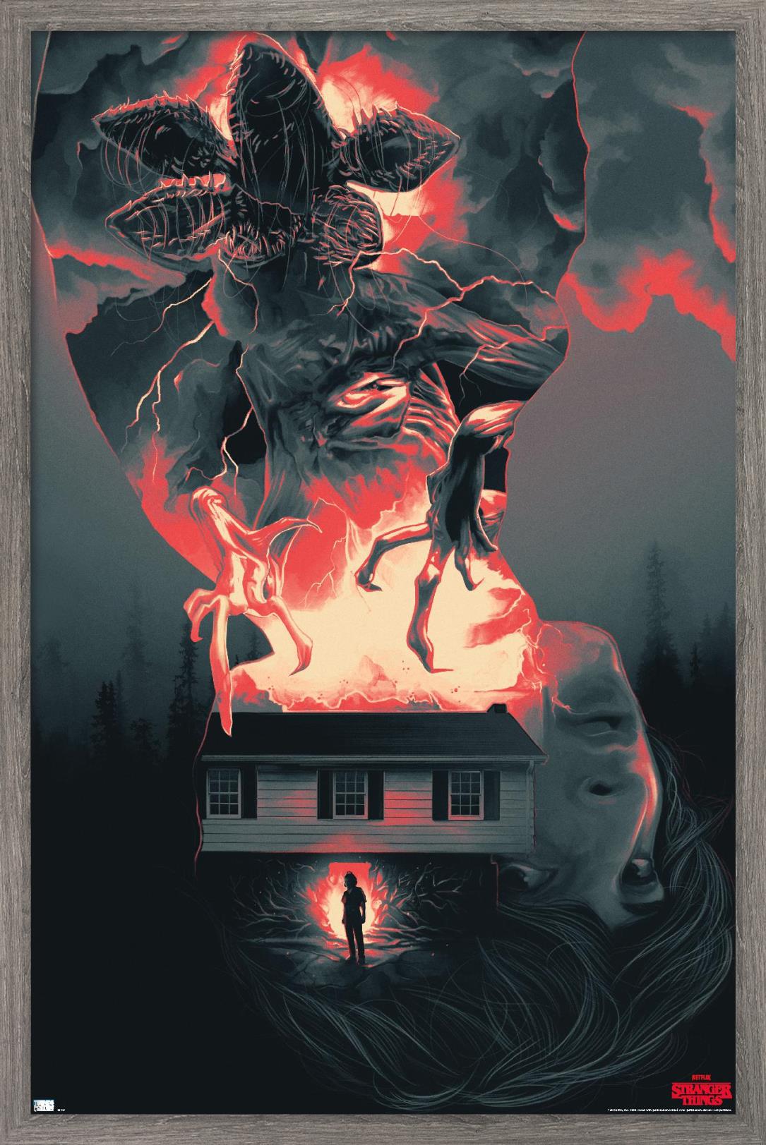 Netflix Stranger Things - Silhouettes Wall Poster, 14.725" x 22.375", Framed