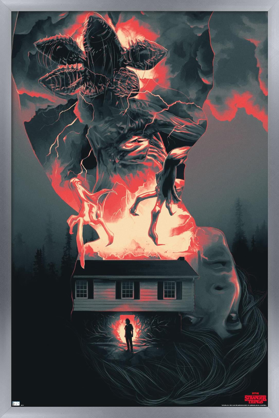 Netflix Stranger Things - Silhouettes Wall Poster, 14.725" x 22.375", Framed