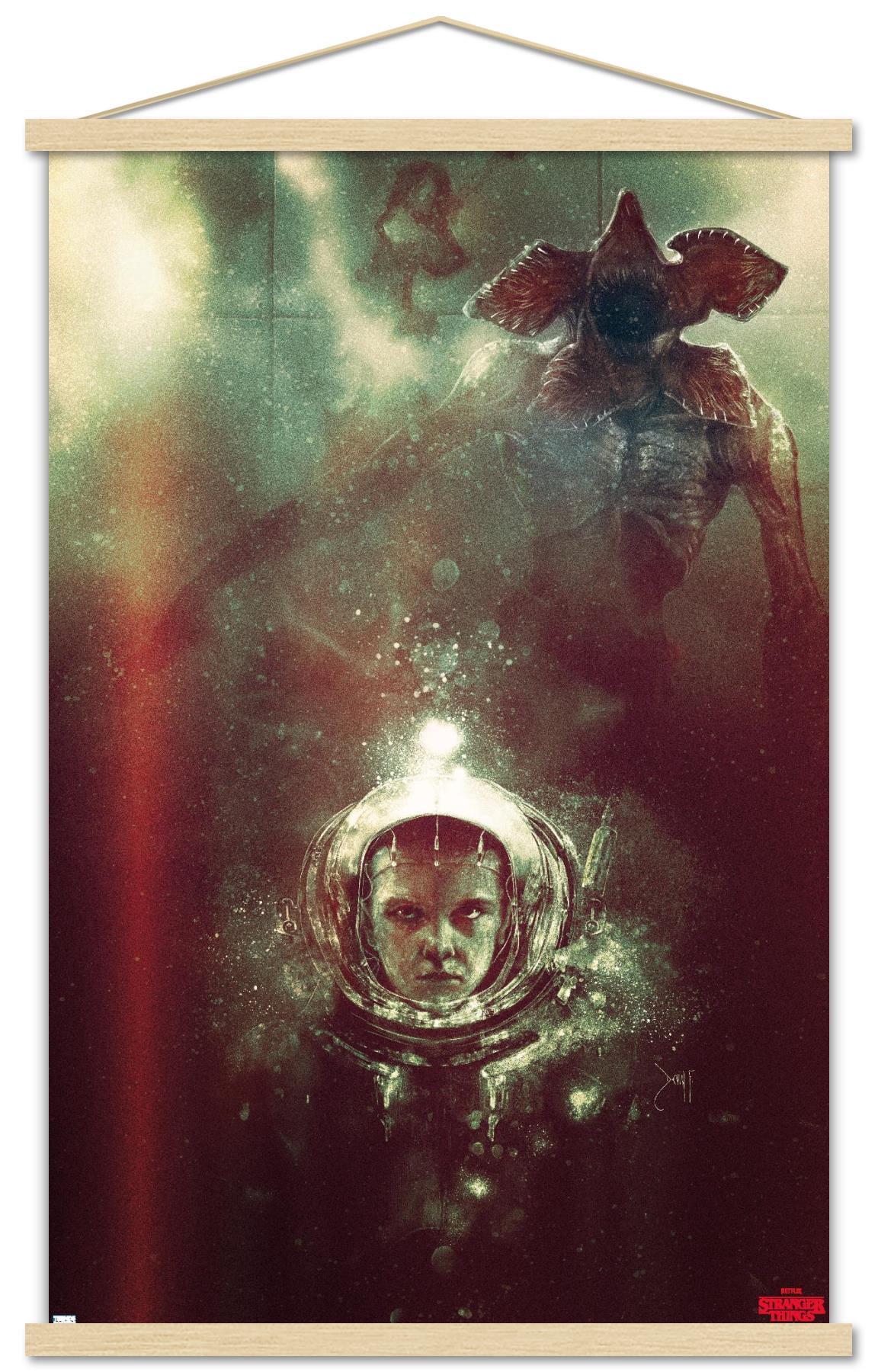 Netflix Stranger Things - Underwater Wall Poster with Wooden Magnetic Frame, 22.375" x 34"