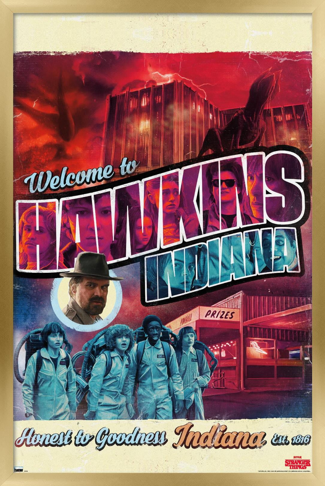Netflix Stranger Things - Welcome to Hawkins Indiana Wall Poster