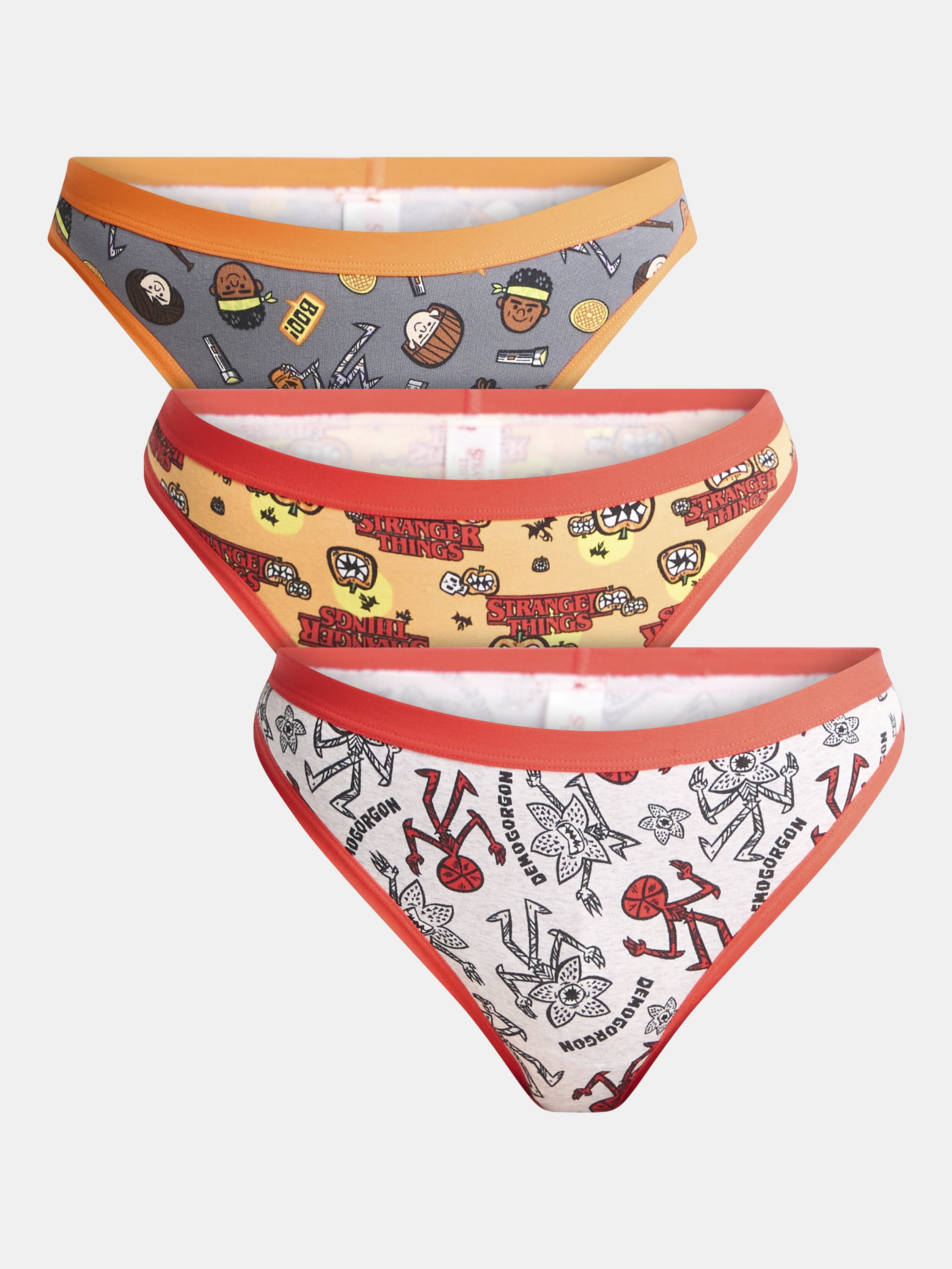 Netflix Stranger Things Women's Halloween Thong Panties, 3-Pack, Sizes S-XXL