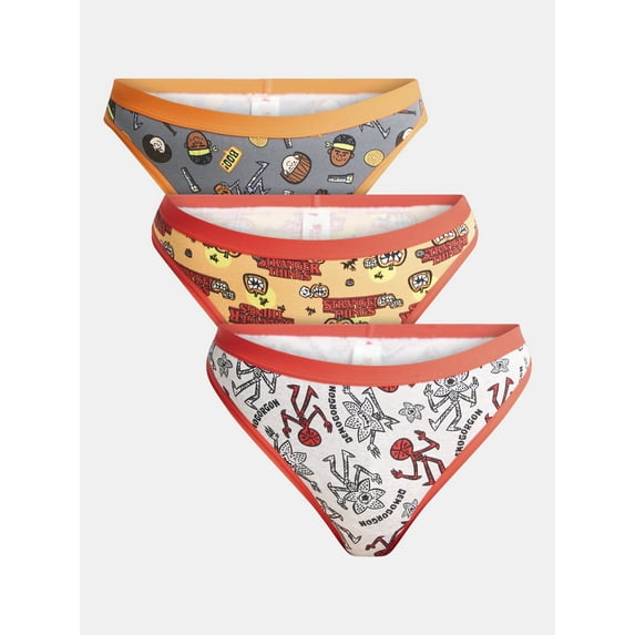 Netflix Stranger Things Women's Halloween Thong Panties, 3-Pack, Sizes S-XXL