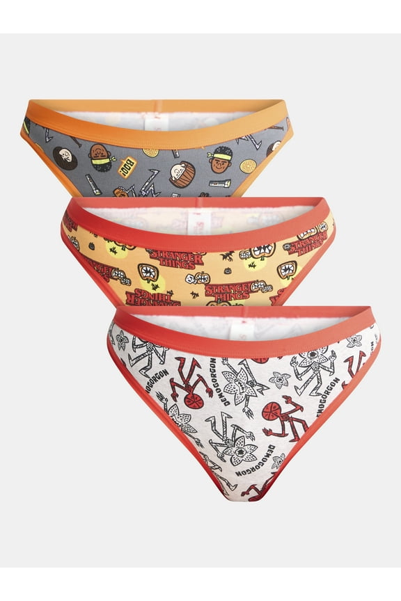 Netflix Stranger Things Women's Halloween Thong Panties, 3-Pack, Sizes S-XXL