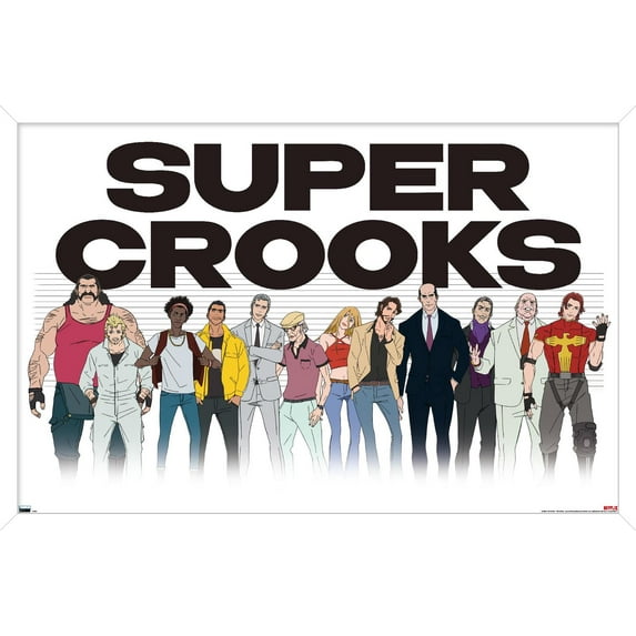 Netflix Super Crooks - Lineup Wall Poster, 22.375" x 34" Framed