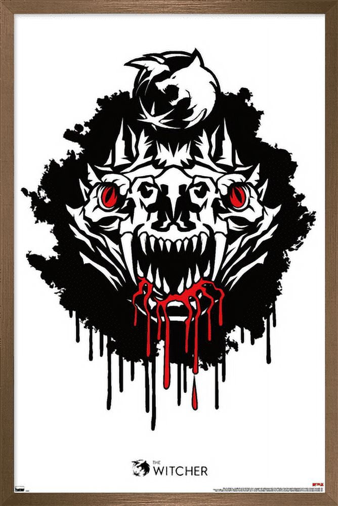 Netflix The Witcher Season 2 - Basilisk Head Wall Poster, 14.725" x 22.375", Framed