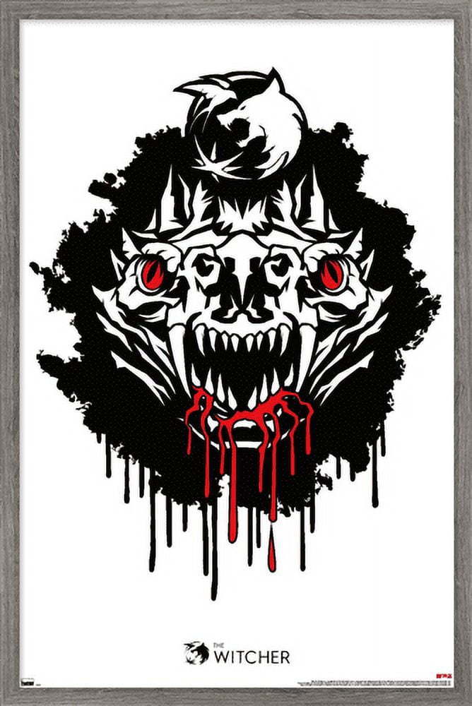 Netflix The Witcher Season 2 - Basilisk Head Wall Poster, 14.725" x 22.375", Framed