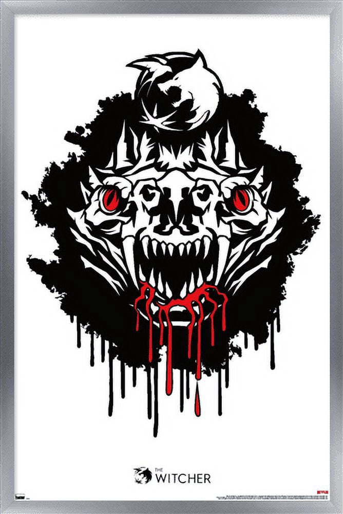Netflix The Witcher Season 2 - Basilisk Head Wall Poster, 14.725" x 22.375", Framed