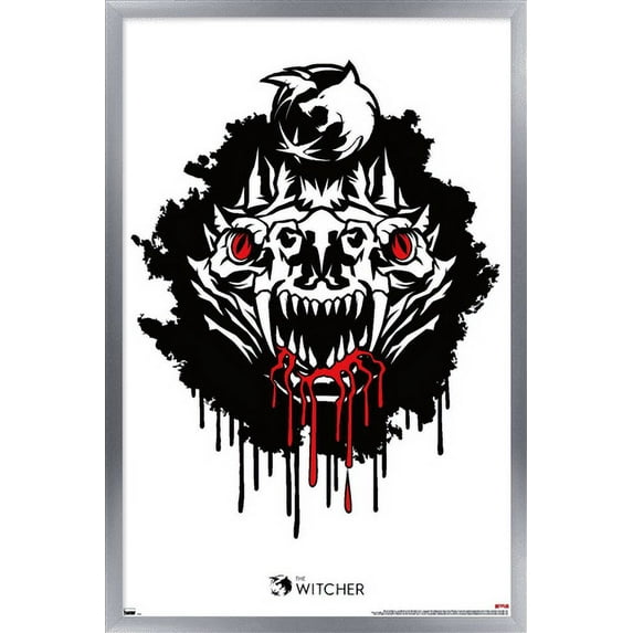 Netflix The Witcher Season 2 - Basilisk Head Wall Poster, 14.725" x 22.375", Framed