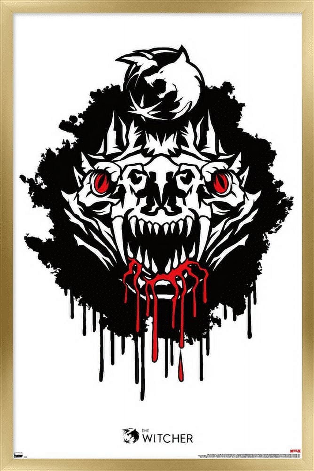 Netflix The Witcher Season 2 - Basilisk Head Wall Poster, 22.375" x 34", Framed