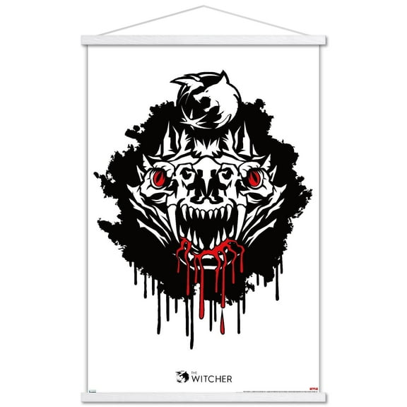 Netflix The Witcher Season 2 - Basilisk Head Wall Poster with Wooden Magnetic Frame, 22.375" x 34"