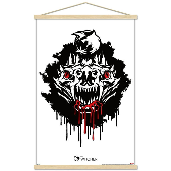 Netflix The Witcher Season 2 - Basilisk Head Wall Poster with Wooden Magnetic Frame, 22.375" x 34"