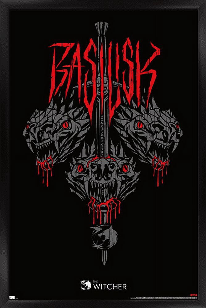Netflix The Witcher Season 2 - Basilisk Wall Poster, 14.725" x 22.375", Framed