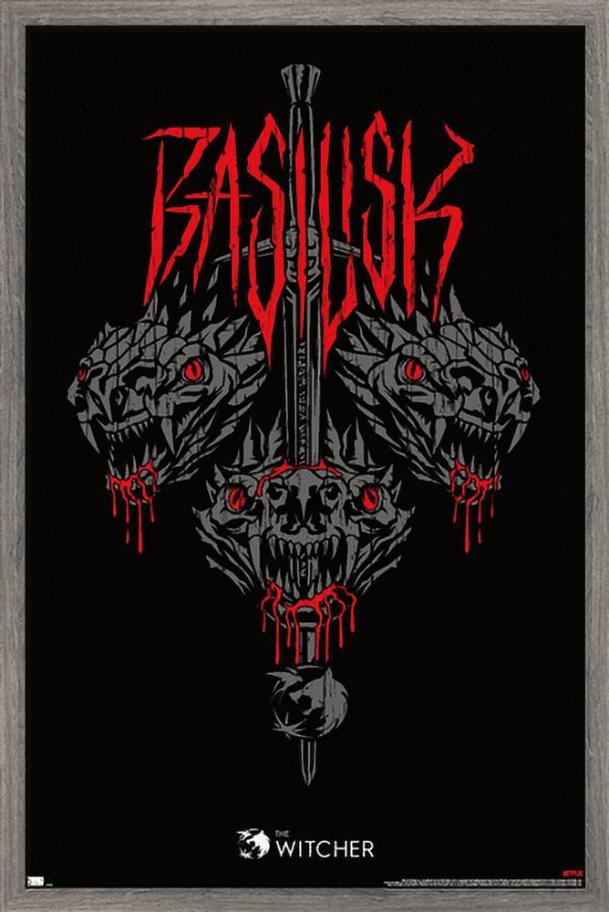 Netflix The Witcher Season 2 - Basilisk Wall Poster, 22.375" x 34", Framed