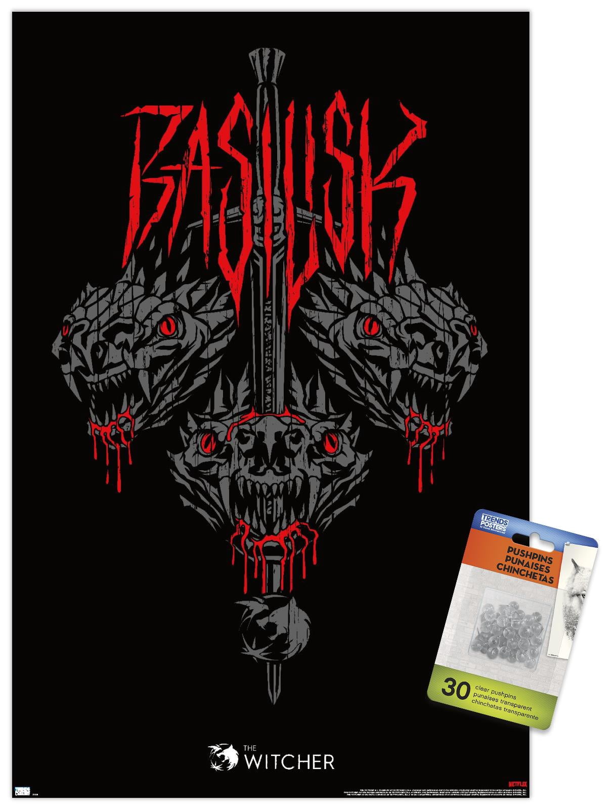 Netflix The Witcher Season 2 - Basilisk Wall Poster with Pushpins, 14.725" x 22.375"