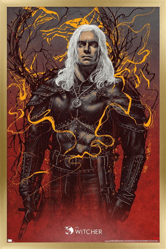 Netflix The Witcher Season 2 - Geralt of Rivia Wall Poster, 22.375" x 34", Framed