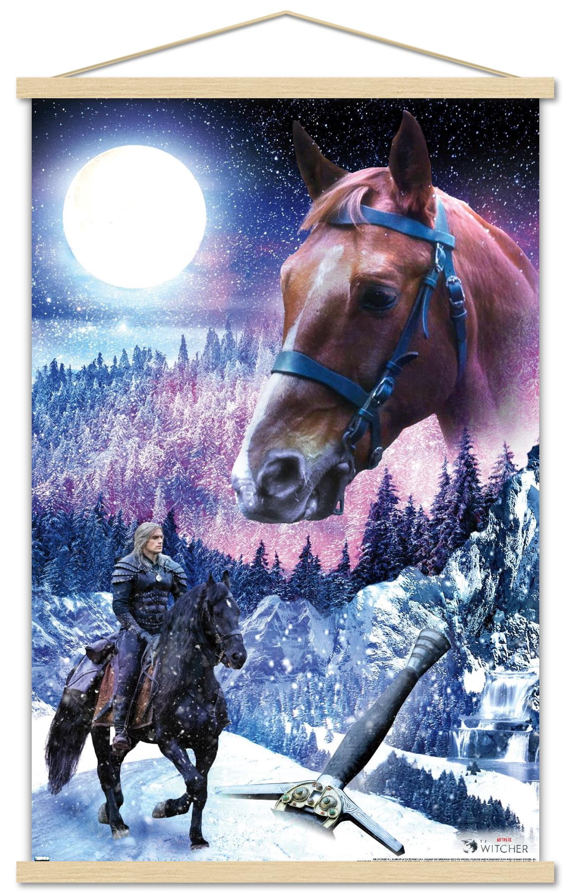 Netflix The Witcher Season 2 - Roach Wall Poster with Wooden Magnetic Frame, 22.375" x 34"
