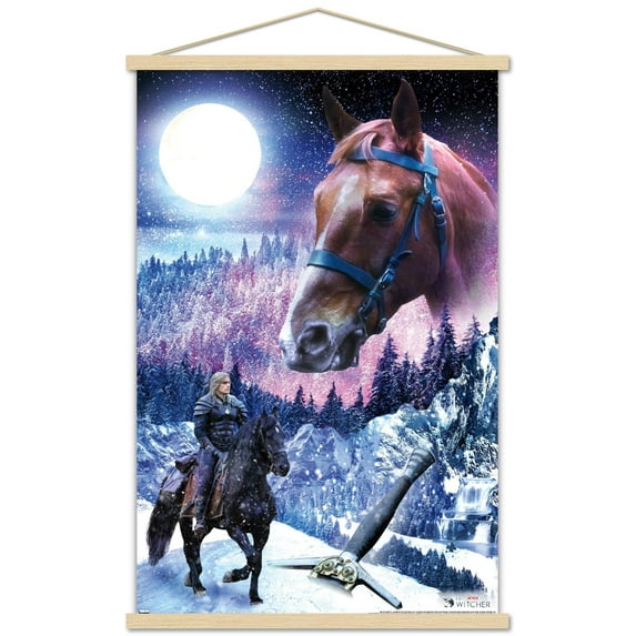 Netflix The Witcher Season 2 - Roach Wall Poster with Wooden Magnetic Frame, 22.375" x 34"