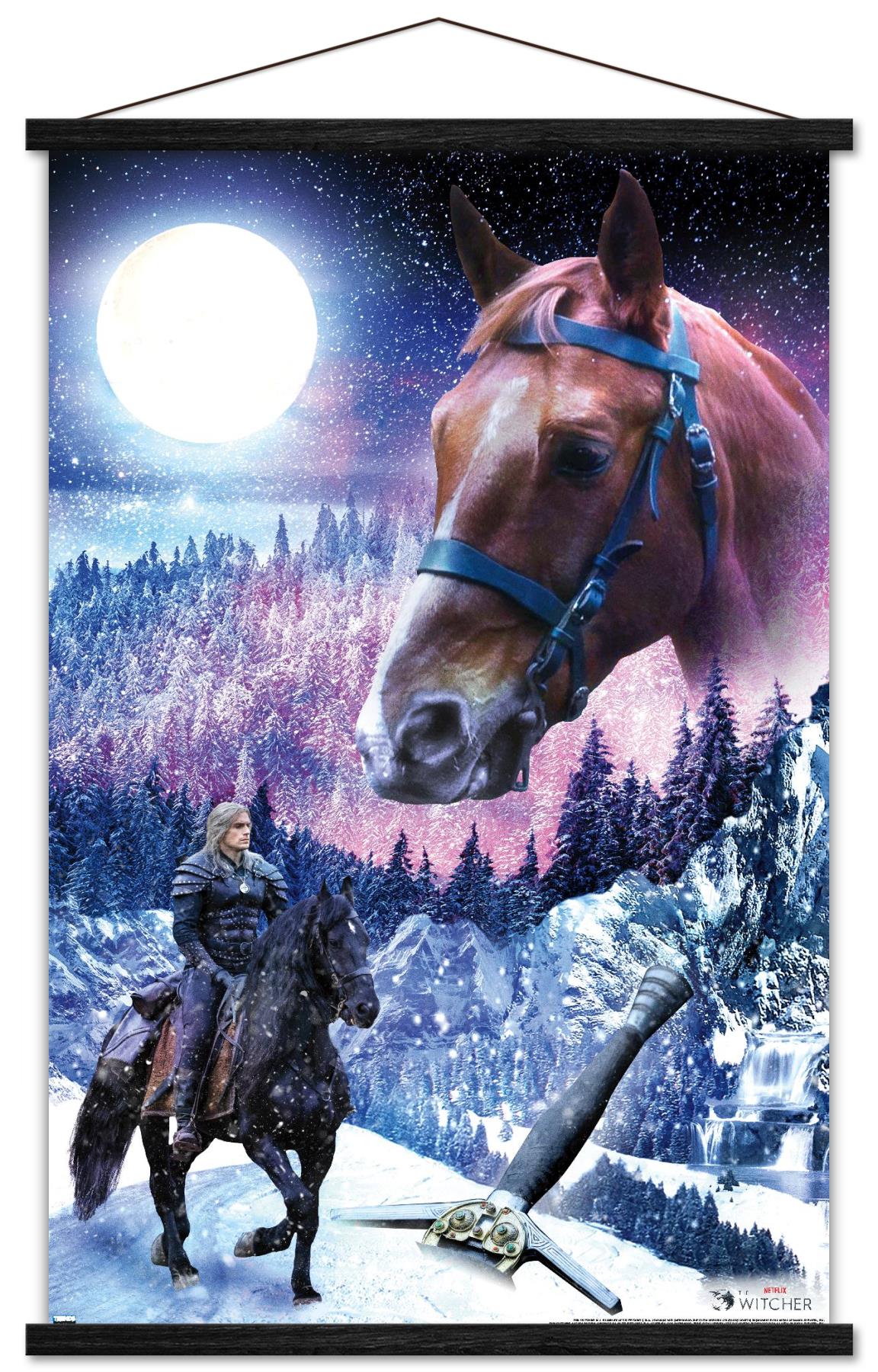 Netflix The Witcher Season 2 - Roach Wall Poster with Wooden Magnetic Frame, 22.375" x 34"