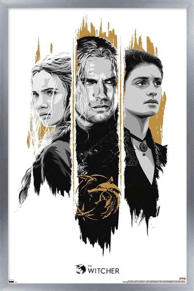 Netflix The Witcher Season 2 - Trio Wall Poster, 22.375" x 34", Framed