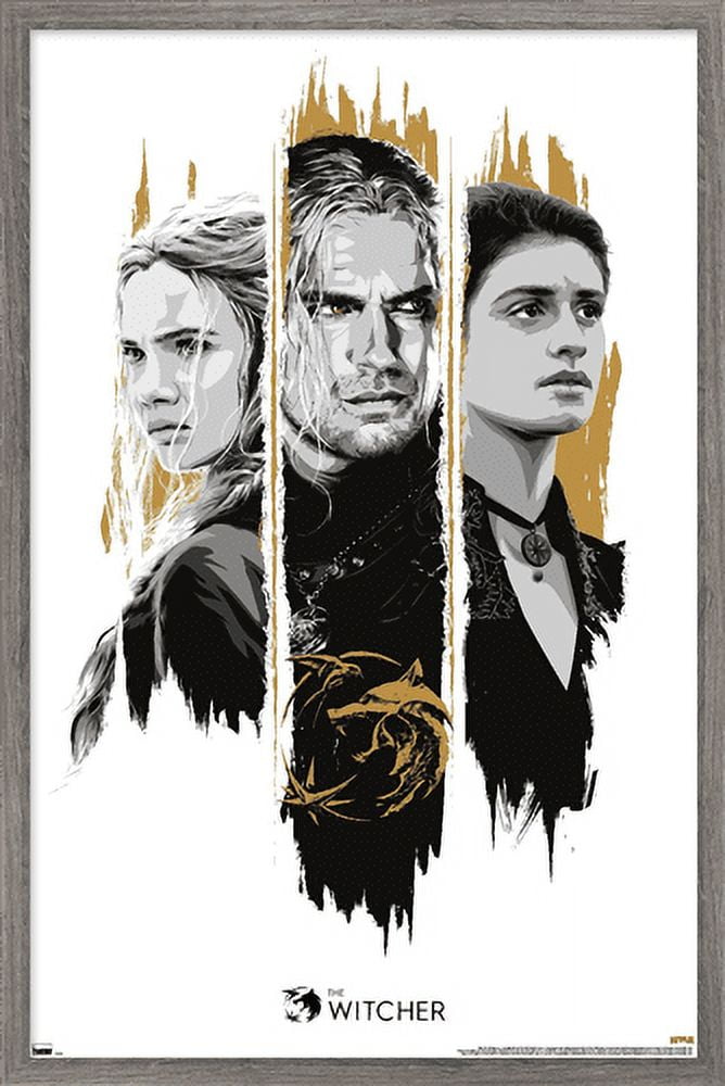 Netflix The Witcher Season 2 - Trio Wall Poster, 22.375" x 34", Framed