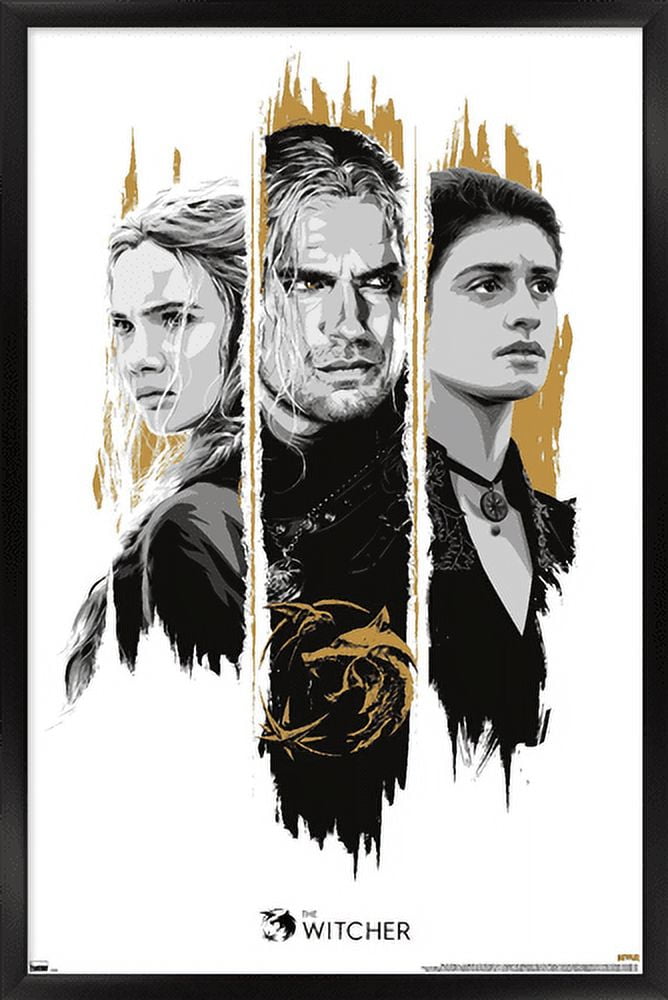 Netflix The Witcher Season 2 - Trio Wall Poster, 22.375" x 34", Framed