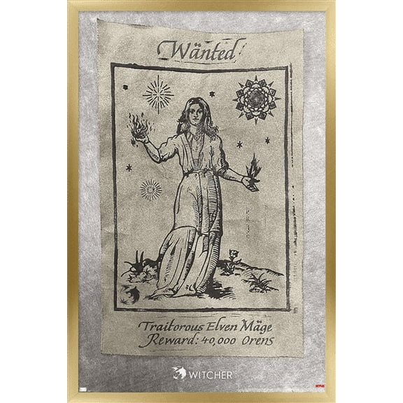 Netflix The Witcher Season 2 - Wanted Elven Mage Wall Poster, 22.375" x 34", Framed