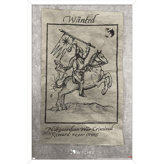 Netflix The Witcher Season 2 - Wanted War Criminal Wall Poster, 22.375" x 34", Framed
