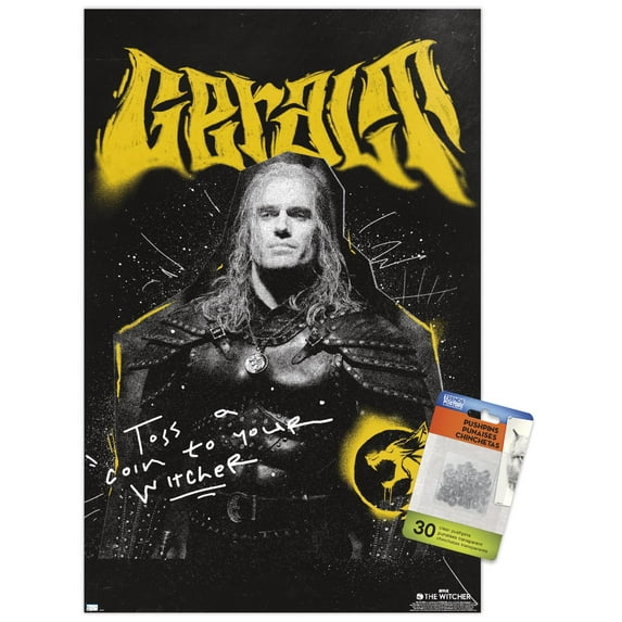 Netflix The Witcher: Season 3 - Geralt Wall Poster with Push Pins, 14.725" x 22.375"
