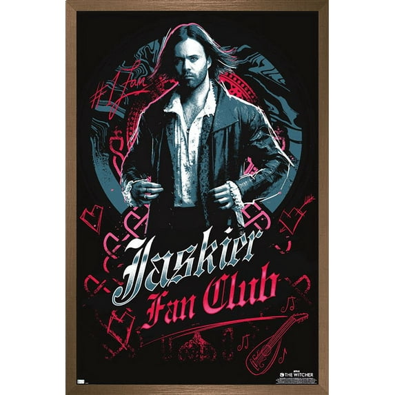 Netflix The Witcher: Season 3 - Jaskier Fan Club Wall Poster, 14.725" x 22.375" Framed