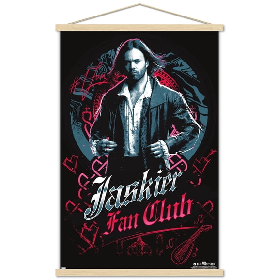 Netflix The Witcher: Season 3 - Jaskier Fan Club Wall Poster with Magnetic Frame, 22.375" x 34"