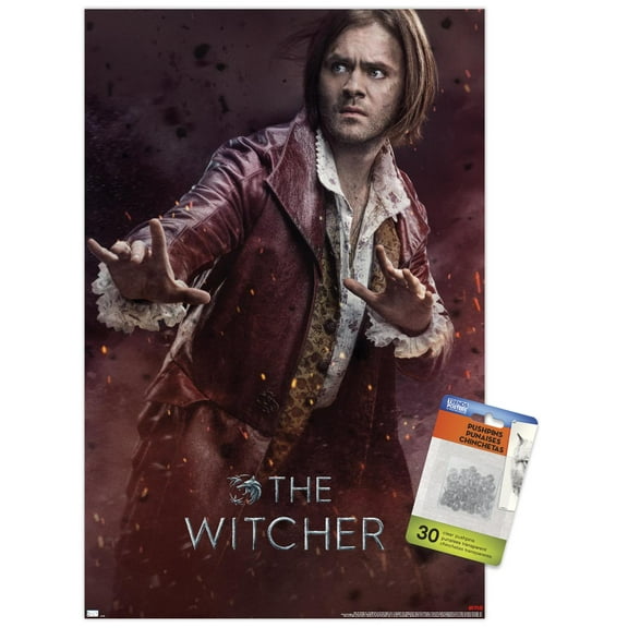 Netflix The Witcher: Season 3 - Jaskier One Sheet Wall Poster with Push Pins, 14.725" x 22.375"