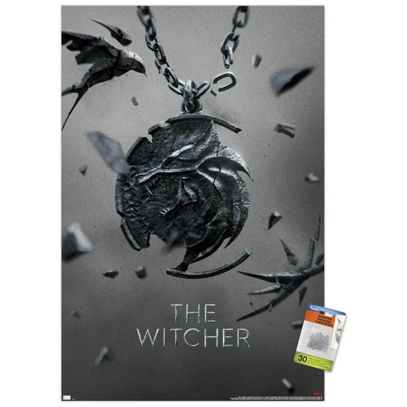 Netflix The Witcher: Season 3 - Medallion Key Art Wall Poster with Pushpins, 22.375" x 34"
