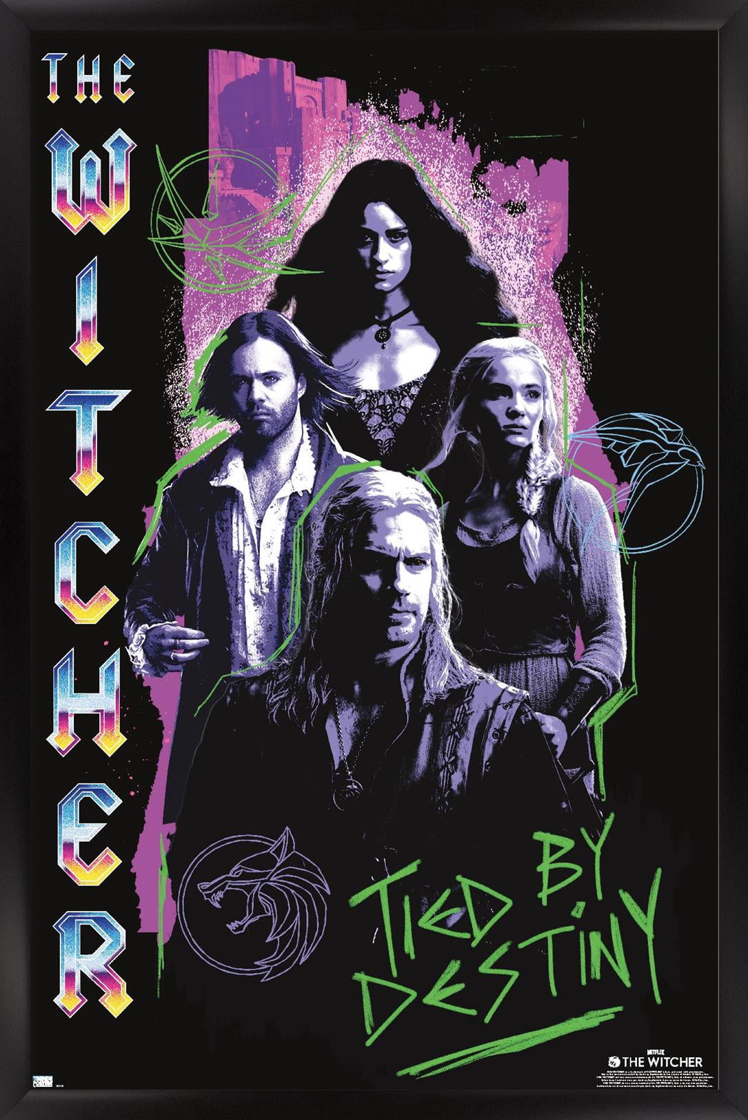 Netflix The Witcher: Season 3 - Tied By Destiny Wall Poster, 14.725" x 22.375" Framed