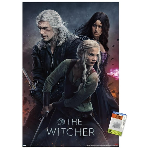 Netflix The Witcher: Season 3 - Trio One Sheet Wall Poster with Pushpins, 22.375" x 34"