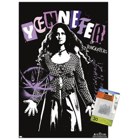 Netflix The Witcher: Season 3 - Yennefer Wall Poster with Push Pins, 14.725" x 22.375"