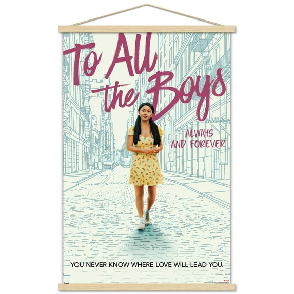 Netflix To All the Boys I've Loved Before 3 - One Sheet Wall Poster with Wooden Magnetic Frame, 22.375" x 34"