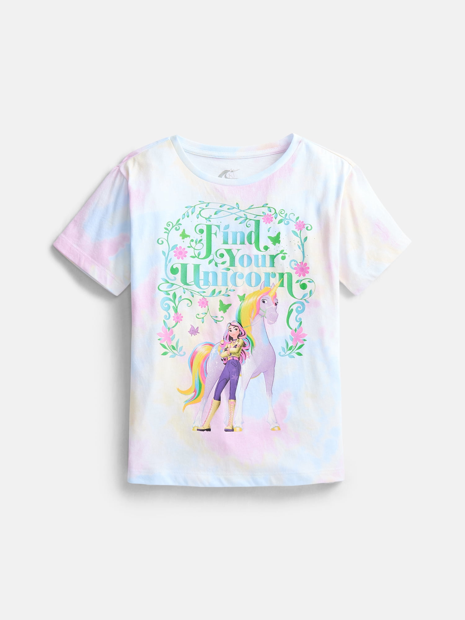 Netflix Unicorn Academy Girls' Graphic Tee with Short Sleeves, Sizes 4-16