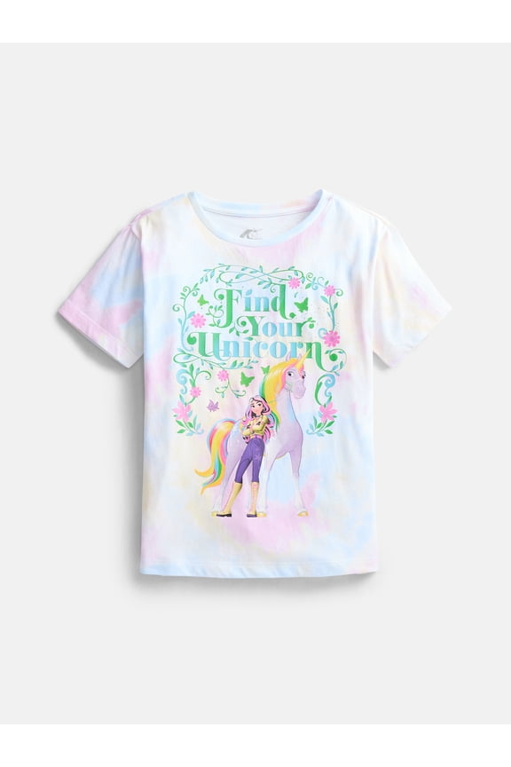Unicorn Academy Girls' Graphic Tee with Short Sleeves, Sizes 4-16