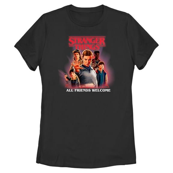 Netflix Women's Stranger Things All Friends Welcome Classic Logo T Shirt